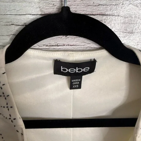 Bebe Black and White Zippered Dress bodycon size 2 - Picture 4 of 7